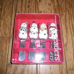Fun Cute Holiday Snowmen Christmas Holiday Spreaders Set of 4